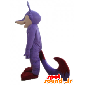 Mascotte de renard violet, beige et rouge - MASFR028709 - Mascottes Renard