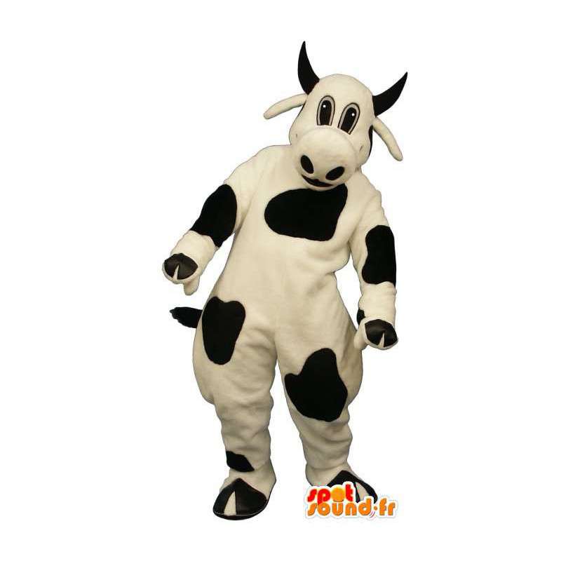 Mascotte de vache noir et blanche - MASFR007283 - Mascottes Vache