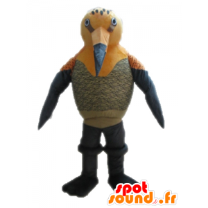 Mascot laranja e pássaro cinzento. Mascot Hummingbird - MASFR028714 - aves mascote