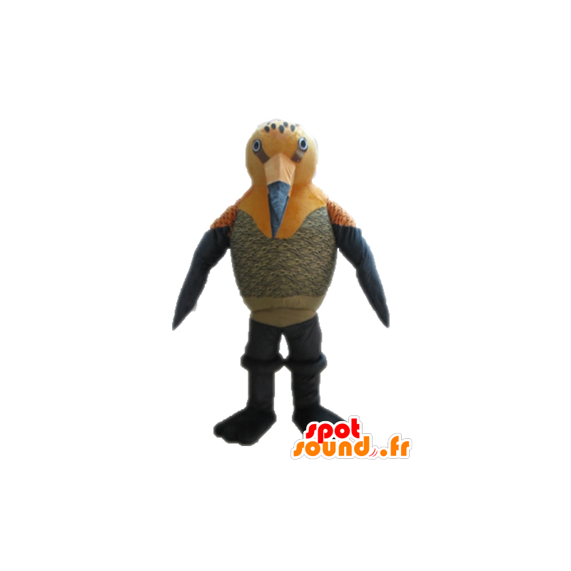 Mascotte arancione e uccello grigio. mascotte colibrì - MASFR028714 - Mascotte degli uccelli