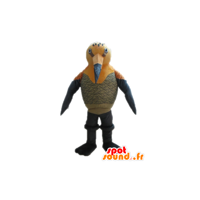 Mascot oranje en grijze vogel. Mascot Hummingbird - MASFR028714 - Mascot vogels