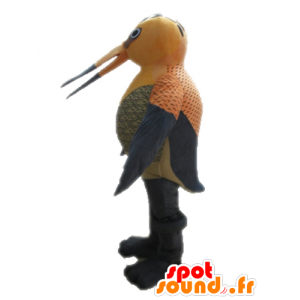 オレンジとグレーの鳥のマスコット。ハチドリのマスコット-MASFR028714-鳥のマスコット