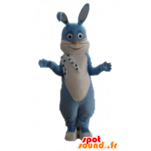 Azul y blanca de la mascota del conejo, totalmente personalizable - MASFR028716 - Mascota de conejo