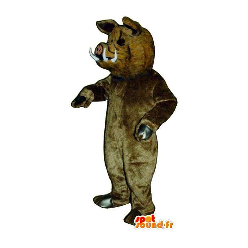 Villsvin maskot brun, veldig realistisk - MASFR007284 - Forest Animals