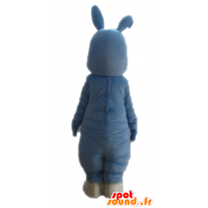 Blue rabbit mascot and white, fully customizable - MASFR028716 - Rabbit mascot