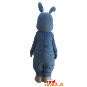 Blauw konijn mascotte en wit, volledig klantgericht - MASFR028716 - Mascot konijnen