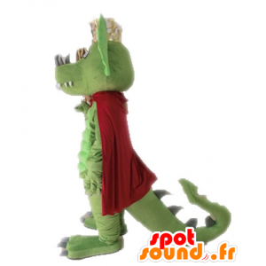 Mascota del dragón verde con una capa roja - MASFR028717 - Mascota del dragón