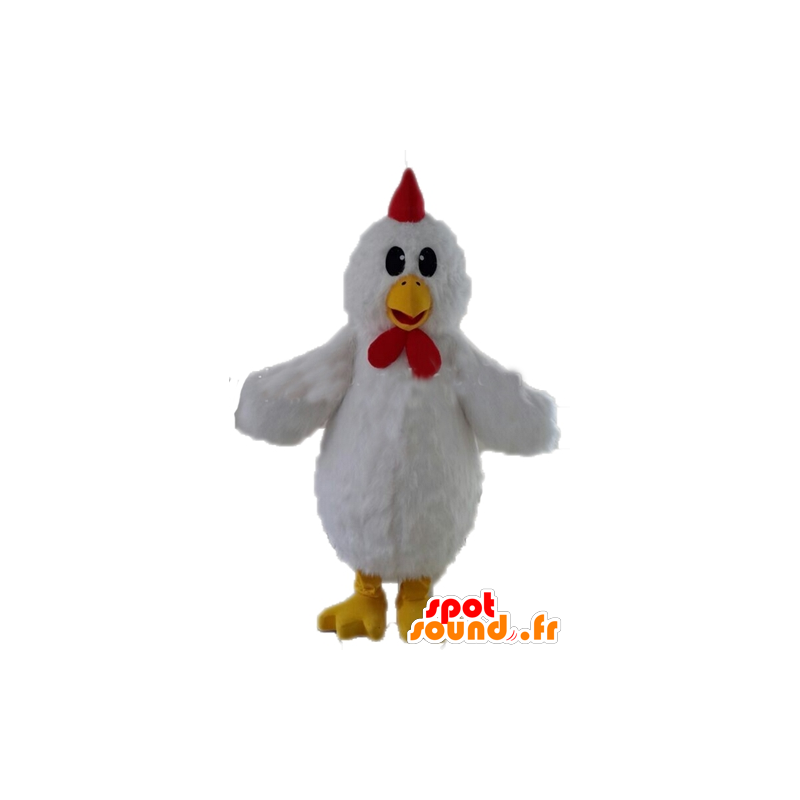 Mascotte de poule blanche géante. Mascotte de coq blanc - MASFR028718 - Mascotte de Poules - Coqs - Poulets