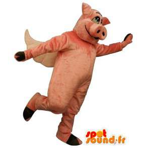 Pink pig costume, winged - MASFR007285 - Mascots pig