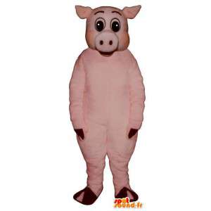 Piccola rosa mascotte del maiale. Costume maiale rosa - MASFR007286 - Maiale mascotte