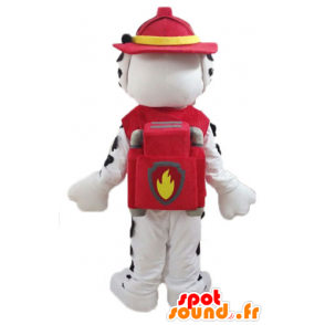 Dalmatin psí maskot oblečený v uniformě hasič - MASFR028726 - psí Maskoti
