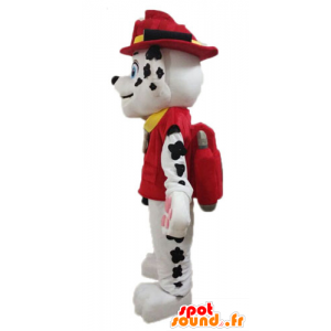 Dalmatiner Hund Maskottchen in Uniform Feuerwehrmann gekleidet - MASFR028726 - Hund-Maskottchen