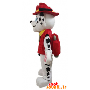 Dalmatiner hund maskot kledd i uniform brannmann - MASFR028726 - Dog Maskoter