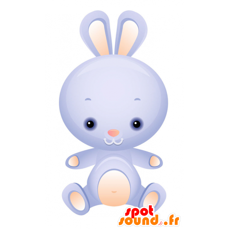 Mascot blauw en roze konijntje, schattig en vertederend - MASFR028729 - 2D / 3D Mascottes