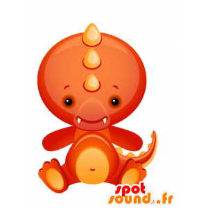 Red Dragon mascotte e arancione carino e colorato - MASFR028730 - Mascotte 2D / 3D