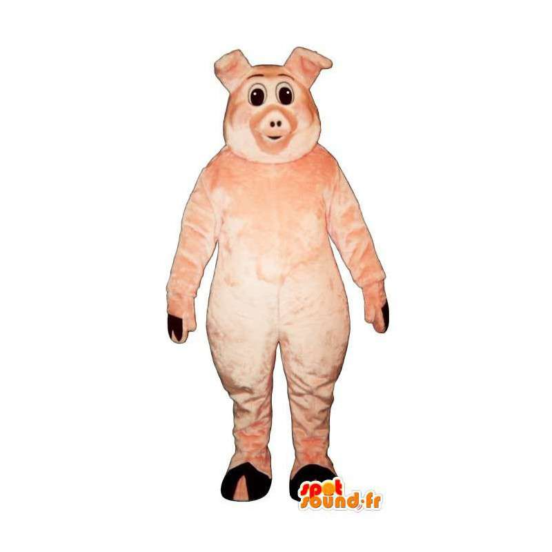 Rosa Schwein-Maskottchen. Pig Kostüm - MASFR007288 - Maskottchen Schwein