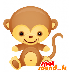 Brun og gul ape maskot, munter og morsom - MASFR028733 - 2D / 3D Mascots