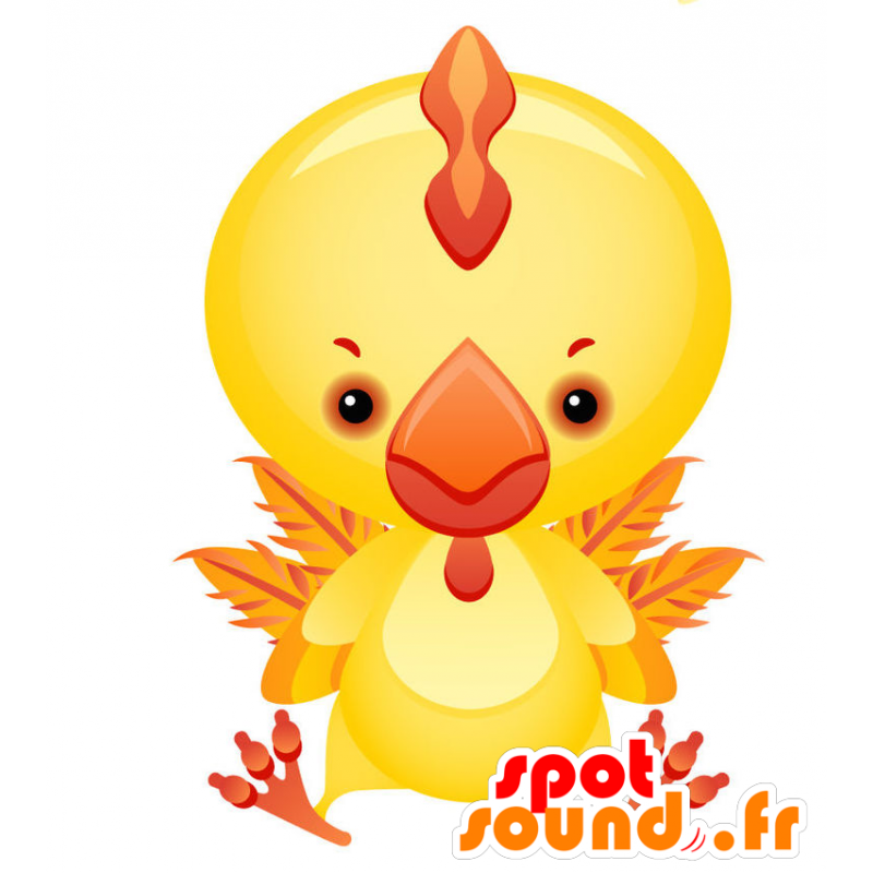 La mascota y amarillo e impresionante gigante gallo rojo - MASFR028734 - Mascotte 2D / 3D