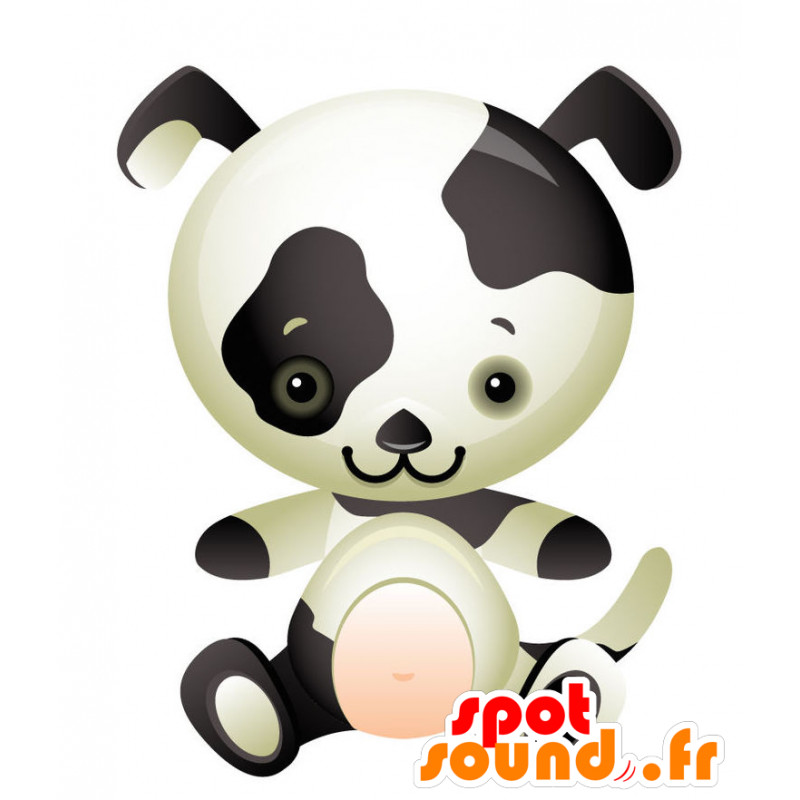 Maskotti petsattu musta valkoinen koira. dalmatian maskotti - MASFR028735 - Mascottes 2D/3D