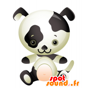 Mascot obarvené černé bílý pes. Dalmatin maskot - MASFR028735 - 2D / 3D Maskoti