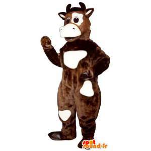 Mascotte mucca marrone e bianco - MASFR007293 - Mucca mascotte