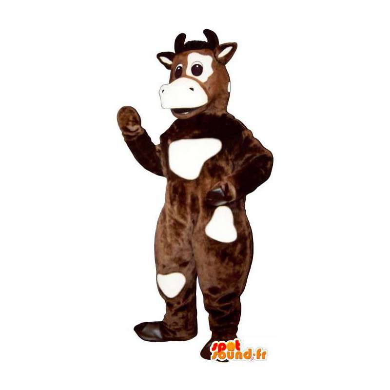 Mascotte de vache marron et blanche - MASFR007293 - Mascottes Vache