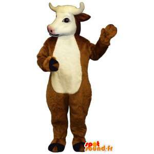 Anzug aus braunem und weißen Kuh - MASFR007294 - Maskottchen Kuh