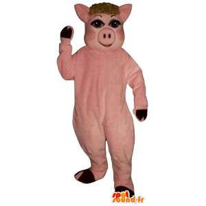 ピンクの雌豚のマスコット。種まきコスチューム-MASFR007296-豚のマスコット