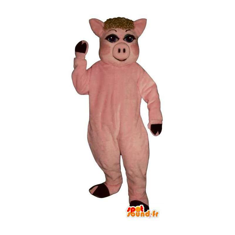 Mascotte de truie rose. Costume de truie - MASFR007296 - Mascottes Cochon