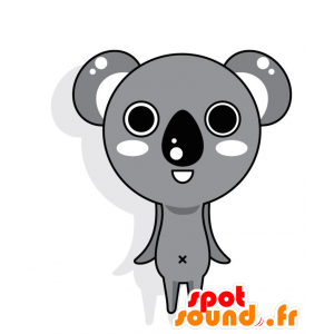 Koala gris mascota, blanco y negro, gigante - MASFR028773 - Mascotte 2D / 3D