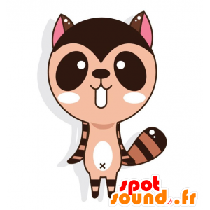 La mascota de color marrón y negro mapache. mascota del castor - MASFR028777 - Mascotte 2D / 3D