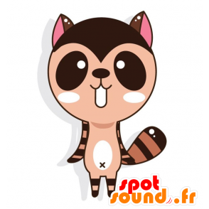 Maskotti ruskea ja musta pesukarhu. Beaver Mascot - MASFR028777 - Mascottes 2D/3D