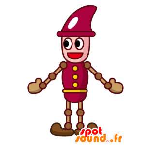 Mascotte de pantin en bois. Costume de lutin avec un chapeau - MASFR028782 - Mascottes 2D/3D