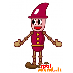 Maskotti puinen nukke. tonttu puku hattu - MASFR028782 - Mascottes 2D/3D