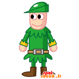 Mascotte di Robin Hood, vestita di verde - MASFR028785 - Mascotte 2D / 3D