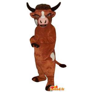 Mascot castanho e branco vaca. traje touro - MASFR007299 - Mascotes vaca