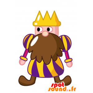 Mascote King com uma grande barba e uma coroa - MASFR028787 - 2D / 3D mascotes