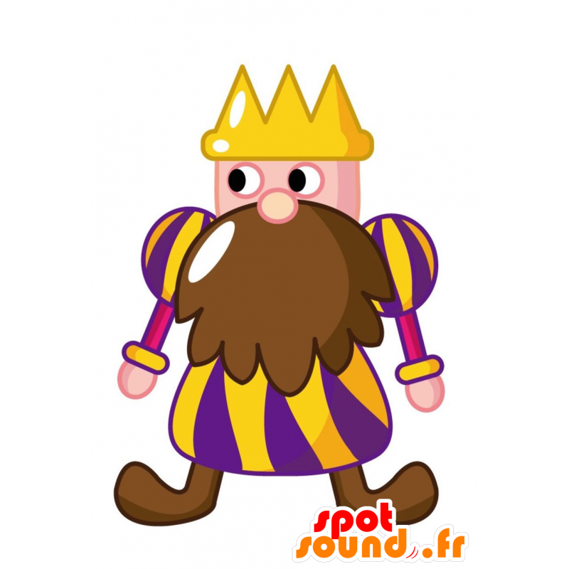 King mascot with a big beard and a crown - MASFR028787 - 2D / 3D mascots