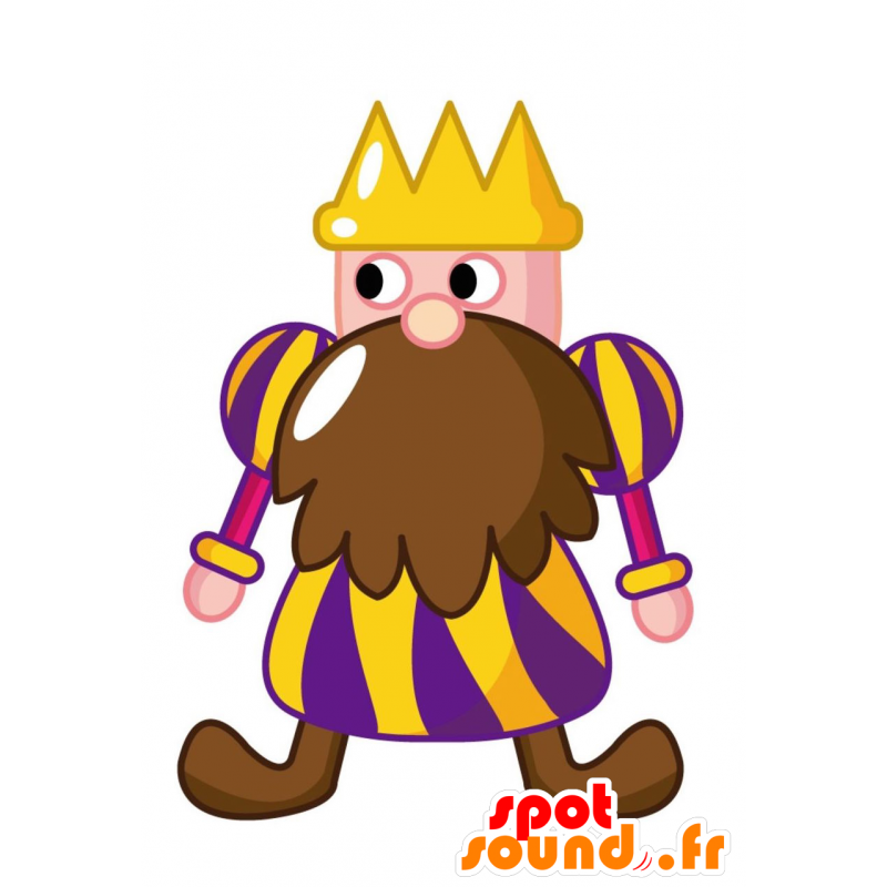 König Maskottchen mit einem großen Bart und eine Krone - MASFR028787 - 2D / 3D Maskottchen