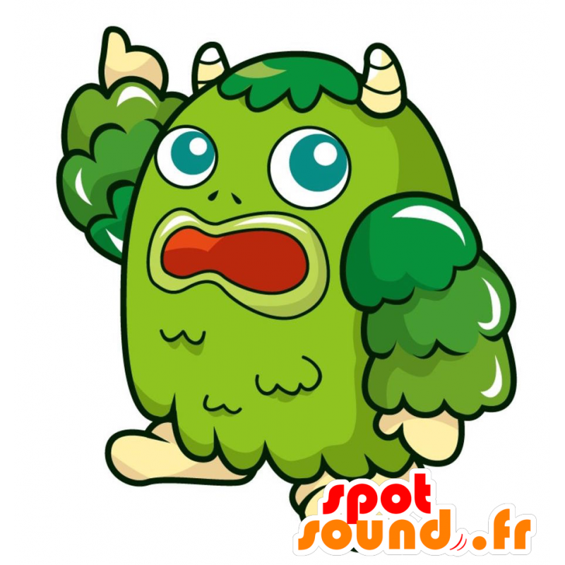 Monstro verde mascote, engraçado e incomum - MASFR028789 - 2D / 3D mascotes