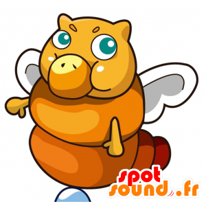 Mascota del insecto de color naranja. mascota de la mariposa - MASFR028790 - Mascotte 2D / 3D
