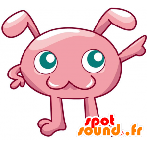 Roze konijn mascotte, zeer origineel en grappig - MASFR028792 - 2D / 3D Mascottes