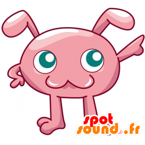 Mascotte de lapin rose, très original et drôle - MASFR028792 - Mascottes 2D/3D