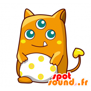 Mascotte de monstre orange à 3 yeux. Mascotte de Pokemon - MASFR028795 - Mascottes 2D/3D