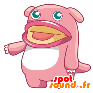 La mascota de color rosa y divertida criatura fantástica - MASFR028796 - Mascotte 2D / 3D