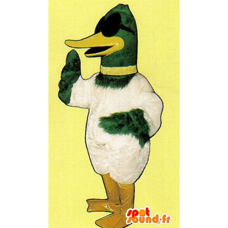 Mascote pato verde e branco - MASFR007302 - patos mascote