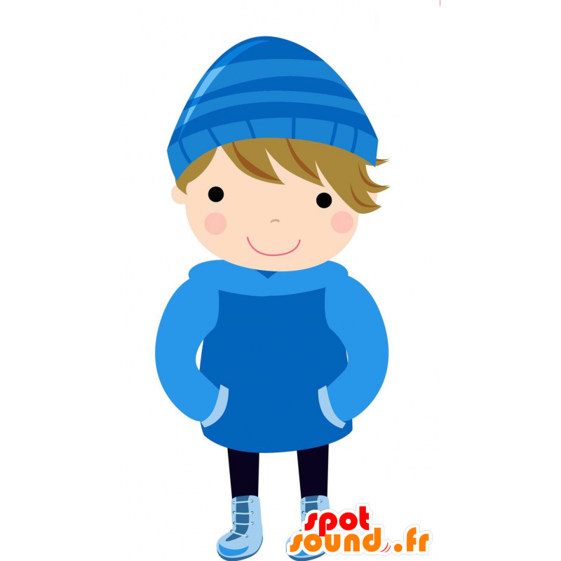 Mascot child, boy with a coat and hat - MASFR028803 - 2D / 3D mascots