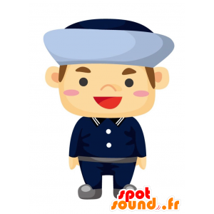 Mascotte de marin, de matelot, de mousse en uniforme - MASFR028807 - Mascottes 2D/3D