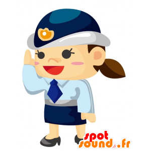 Mascot woman in uniform. policeman mascot - MASFR028809 - 2D / 3D mascots