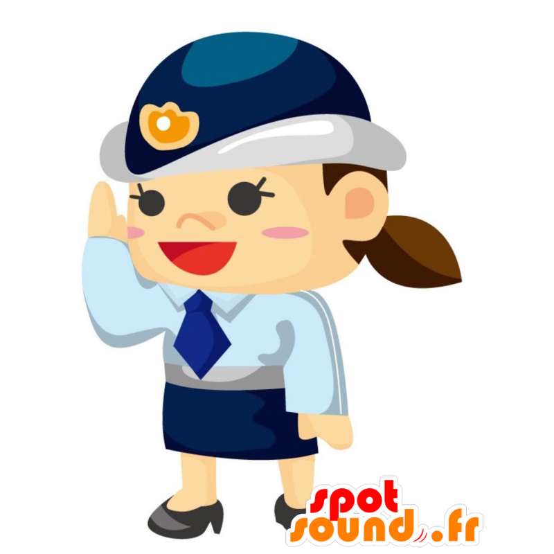 Mascota de la mujer en uniforme. mascota de policía - MASFR028809 - Mascotte 2D / 3D